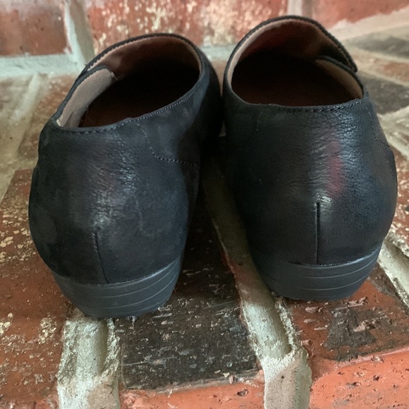 Dansko Fae Burnished Leather Block Heel Slip-On In Black Nubuck EU 40 US 9.5 -10 - Picture 7 of 8